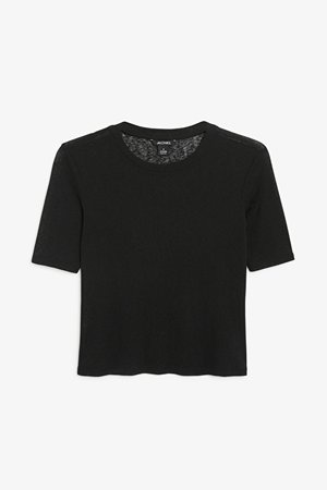 Sheer t-shirt - Black - T-shirts - Monki WW