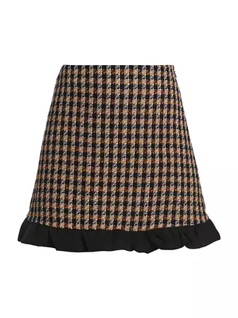 Shop Derek Lam 10 Crosby Natia Plaid Twisted Ruffle Trim Miniskirt | Saks Fifth Avenue