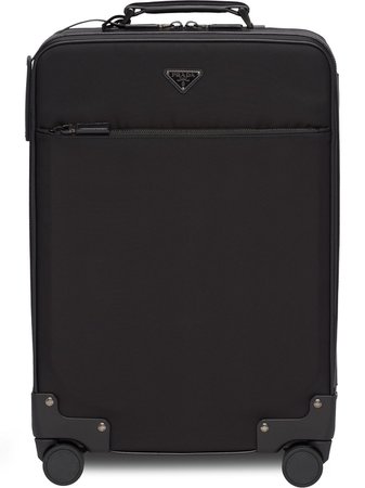 Shop Prada logo four-wheel suitcase with Express Delivery - FARFETCH