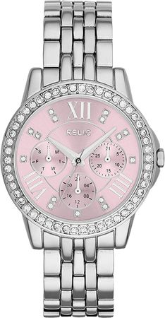 Amazon.com: Relic Women's Layla Quartz Stainless Steel Dress Watch, Color: Silver-Tone (Model: ZR15752) : Clothing, Shoes & Jewelry