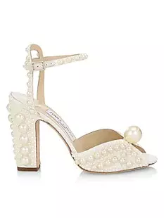 Shop Jimmy Choo Sacaria Faux Pearl-Embellished Sandals | Saks Fifth Avenue