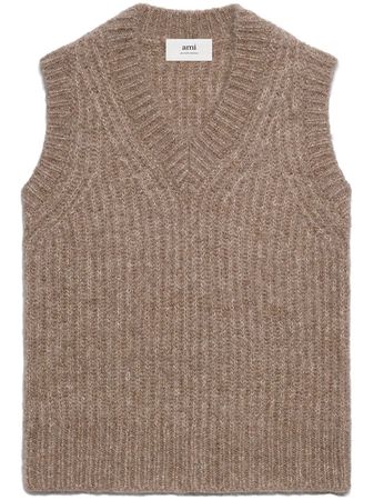AMI Paris Sleeveless rib-knit Vest - Farfetch