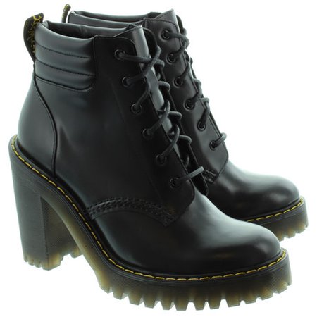 DR MARTENS PERSEPHONE HEELED ANKLE BOOTS IN BLACK
