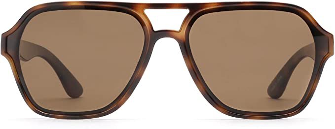Amazon.com: GLINDAR Polarized Aviator Sunglasses Men Women Vintage Square Driving Glasses (Tortoise Frame/Polarized Brown Lens): Clothing