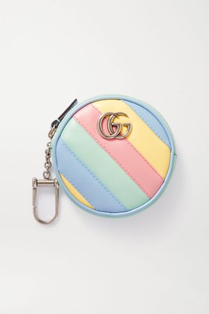 Pink GG Marmont small striped leather wallet | Gucci | NET-A-PORTER