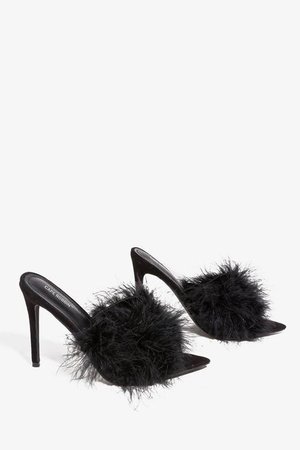 black fur heels - Google Search