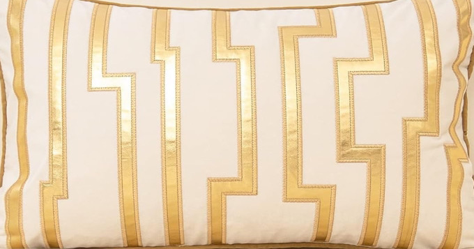 white and gold pillow