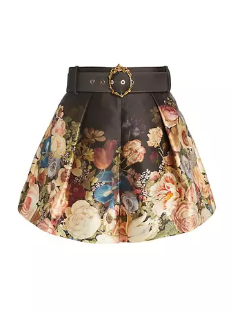 Zimmermann Luminosity Belted Floral Shorts | Saks Fifth Avenue