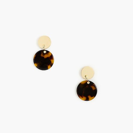 J.Crew Factory: Tortoise and gold double-circle earrings