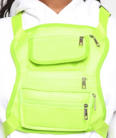 fashion nova canvas utility vest neon lime