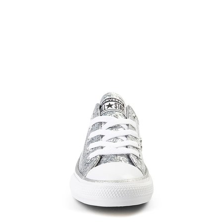 Converse Chuck Taylor All Star Lo Glitter Sneaker - Little Kid - Silver | Journeys