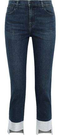 Ruby Cropped Metallic High-rise Slim-leg Jeans