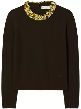 Tory Burch sequin-embellished fine-knit Top - Farfetch