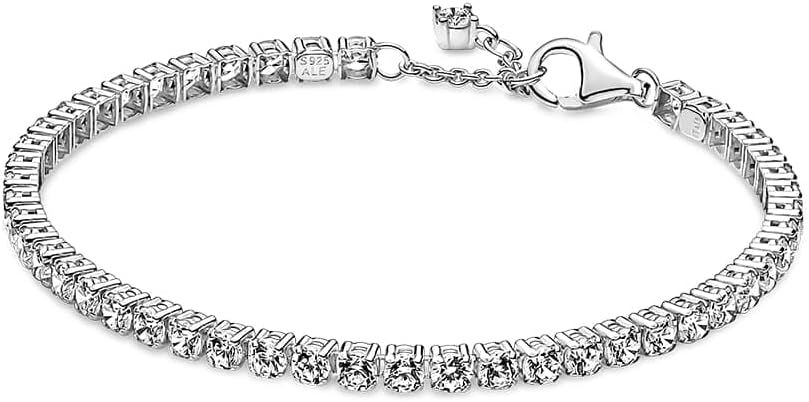 Amazon.com: Pandora Sparkling Tennis Bracelet - Sterling Silver & Cubic Zirconia Bracelet for Women Timeless Collection - Gift for Her - 18 cm, No Gift Box : Clothing, Shoes & Jewelry