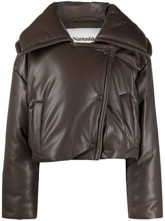 Shop Nanushka artificial leather puffer-coat with Express Delivery - FARFETCH