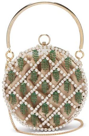 By Michela Panero - Gautier Crystal Embellished Cage Clutch - Womens - Crystal Multi