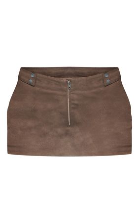 Brown Acid Wash Pu Micro Mini Skirt | Co-Ords | PrettyLittleThing USA