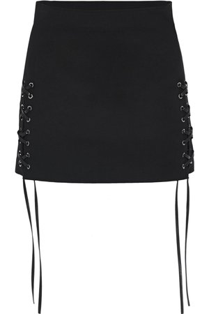 Lace-up cotton-blend mini skirt | HELMUT LANG | Sale up to 70% off | THE OUTNET