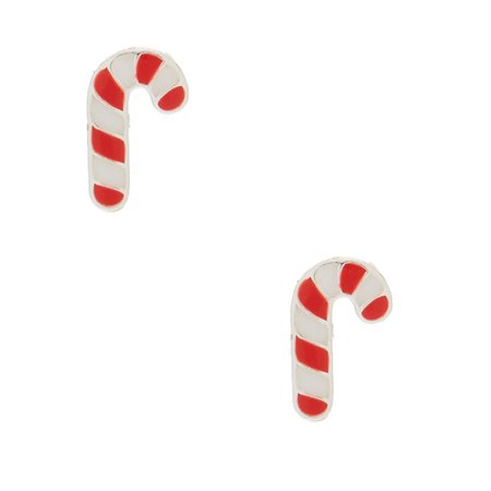Sterling Silver Candy Cane Stud Earrings | Icing US
