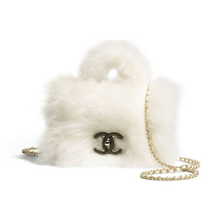 Chanel white fluffy bag