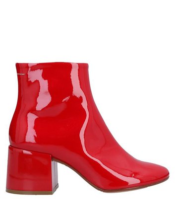 red mm6 ankle boot