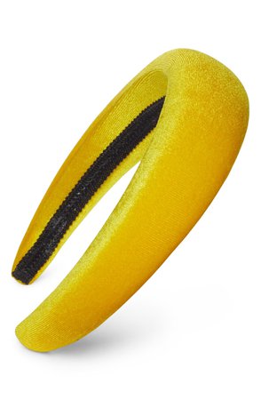 yellow padded velvet headband