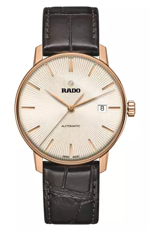 RADO Coupole Classic Automatic Leather Strap Watch, 38mm | Nordstrom