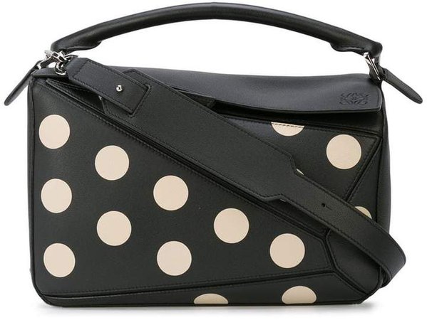 Puzzle polka-dot shoulder bag