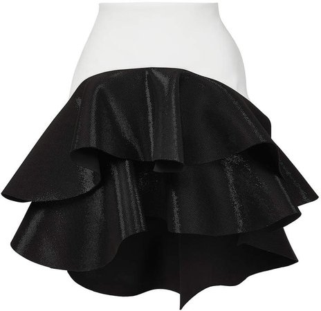 Maticevski Melding Ruffled Crepe Mini Skirt