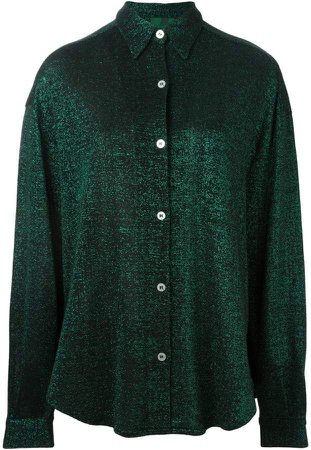 PRE-OWNED metallic knit shirt