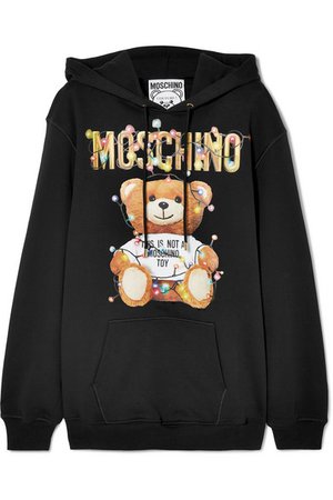Moschino | Printed cotton-jersey hoodie | NET-A-PORTER.COM