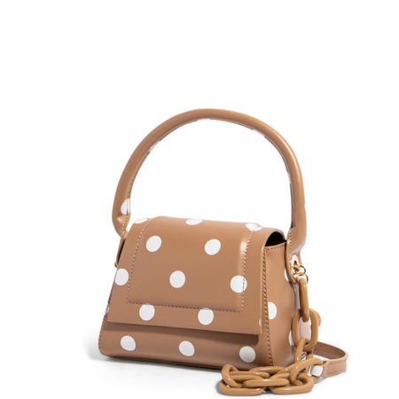 How We Are Chic Top Handle - Tan Polka Dot | HOUSE OF WANT | Wolf & Badger