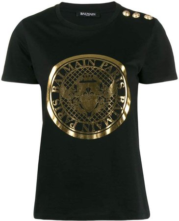 metallic emblem logo T-shirt