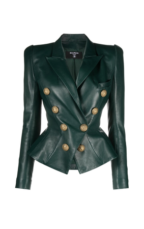 Balmain double-breasted leather blazer