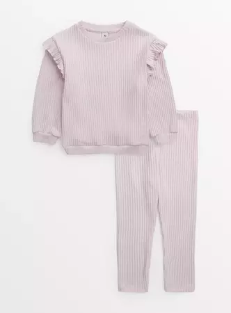 Buy Pink Soft Knit Frill Sweatshirt & Leggings Set 1-2 years | Dresses, jumpsuits and outfits | Tu