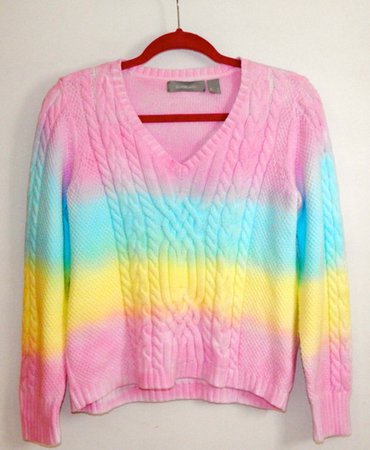 Pink blue and yellow tie dye sweater