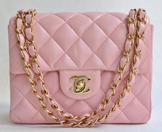Auth Chanel Pink Quilted Lamb Classic 2 55 Mini Shoulder Bag Handbag Purse 3623 | eBay