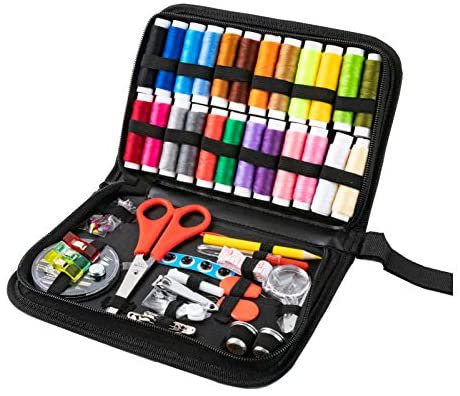 Amazon.com: Bloss Premium Sewing Kit, Small Sewing Machine Kit for Home Emergency, Sewing Supplies with Threads, Needless, Basic Hand Sewing Kit for Adults, Kids, Beginner, Travellers Black…
