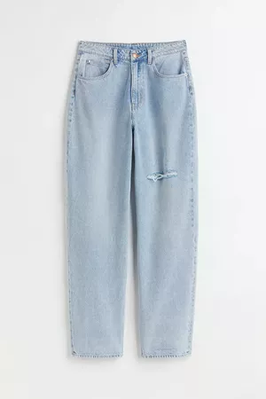 90s Baggy Ultra High Waist Jeans - Light denim blue - Ladies | H&M US