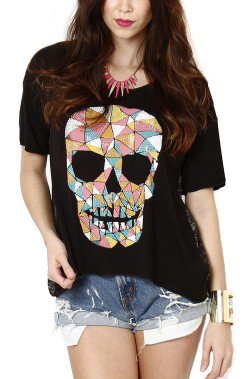 Love Melrose Mosaic Skull T-Shirt