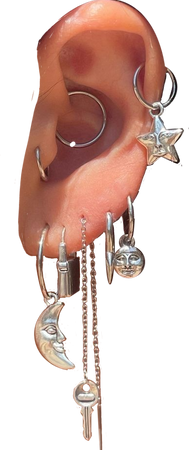 ear piercings with dangle earrings