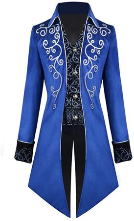 Amazon.com: Steampunk Gothic Victorian Jacket Vintage Tailcoat Medieval Frock Coat Renaissance Costume for Men(Blue, Small): Clothing