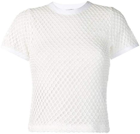 mock neck mesh T-shirt