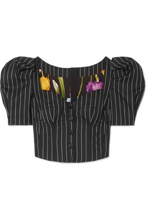 Dolce & Gabbana | Pinstriped wool-blend bustier top | NET-A-PORTER.COM