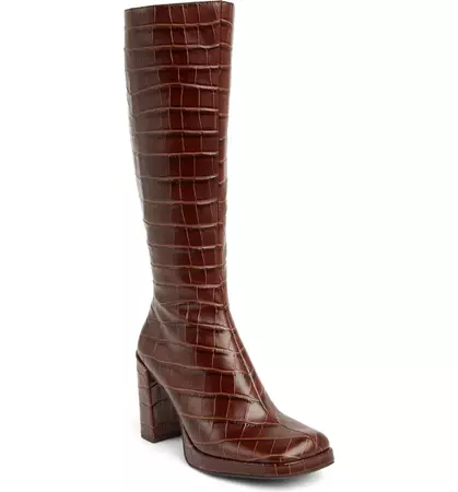 Jeffrey Campbell Minim Croc Embossed Boot (Women) | Nordstrom