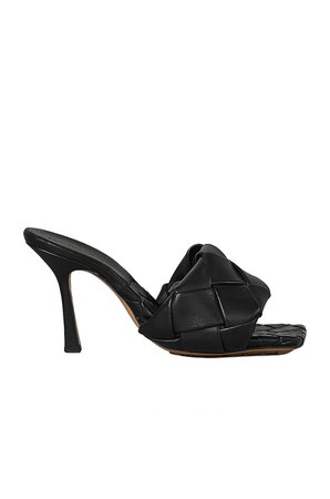 Bottega Veneta Leather Woven Sandals in Black | FWRD