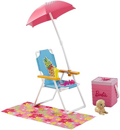 Amazon.com: Barbie Beach Picnic Furniture & Accessory Set: Toys & Games