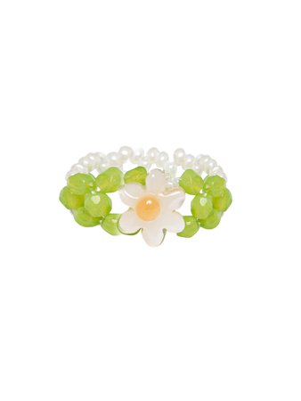 [SWINGSET] Seasonless Egg Flower Beads Ring (Yellow Green) – SellerWork