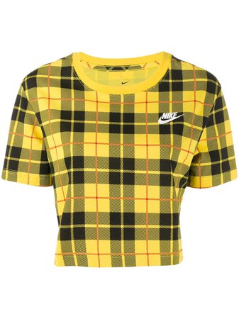 Nike Cropped Plaid T-shirt - Farfetch