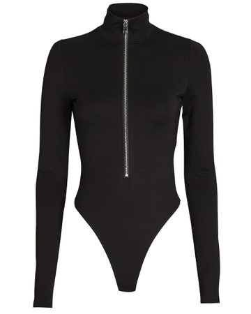 Marissa Webb Zip Front High Neck Bodysuit | INTERMIX®